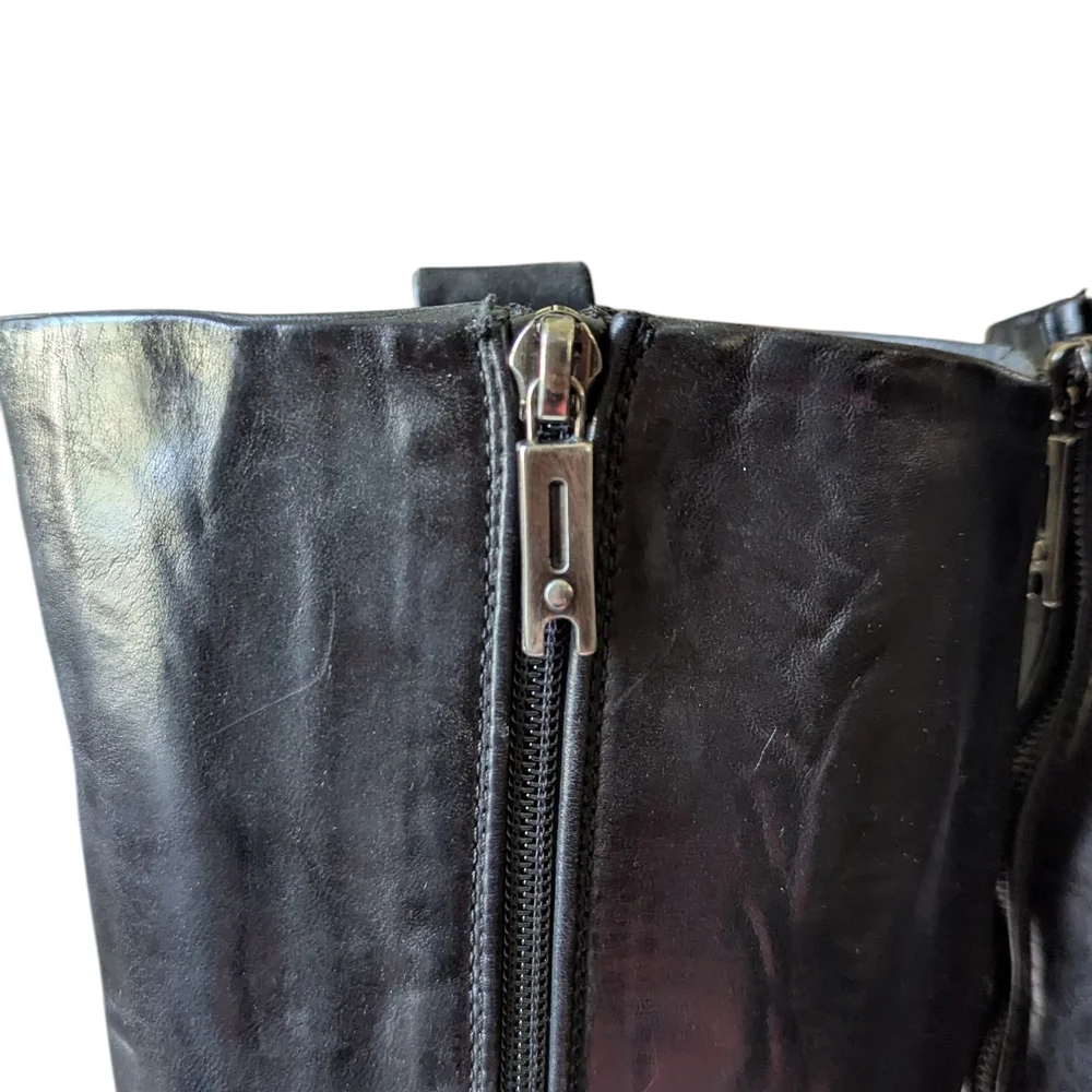 Lemargo Italian Leather Black Knee High Boots - Picture 11 of 15